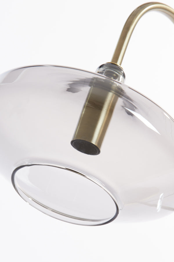 Lampe de table - bronze antique et verre fumé