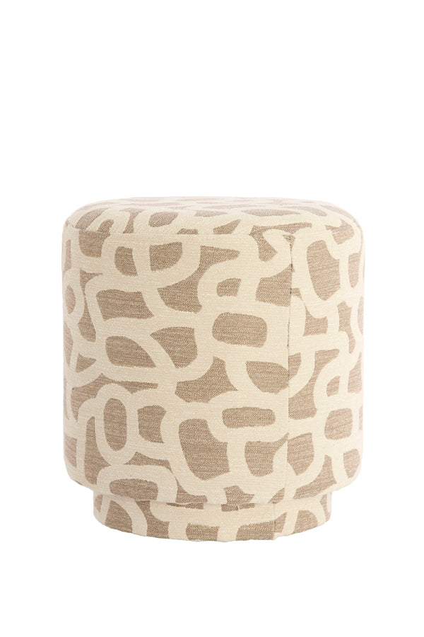 DAVONTE poef - taupe + beige