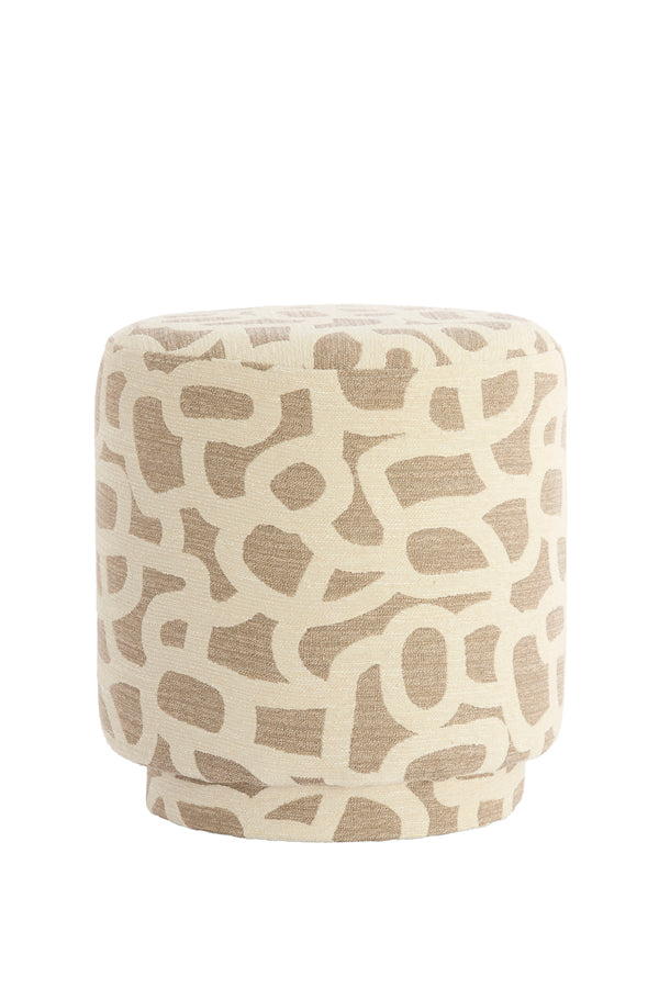 DAVONTE poef - taupe + beige