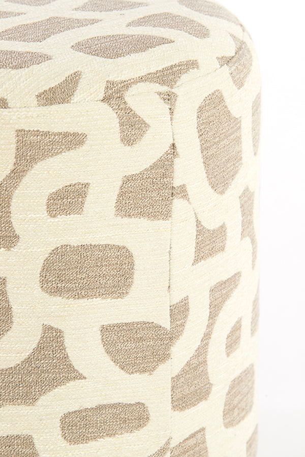 DAVONTE poef - taupe + beige