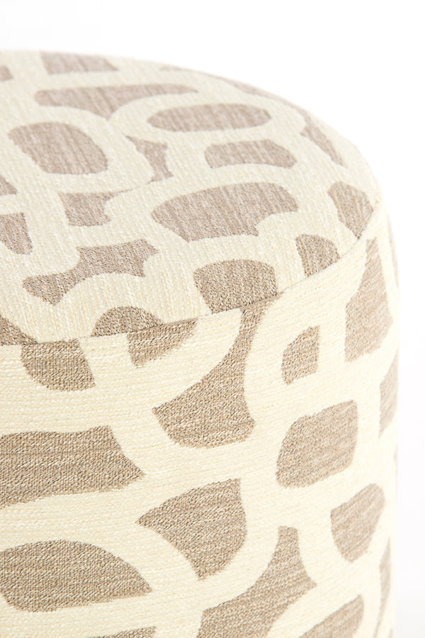DAVONTE poef - taupe + beige