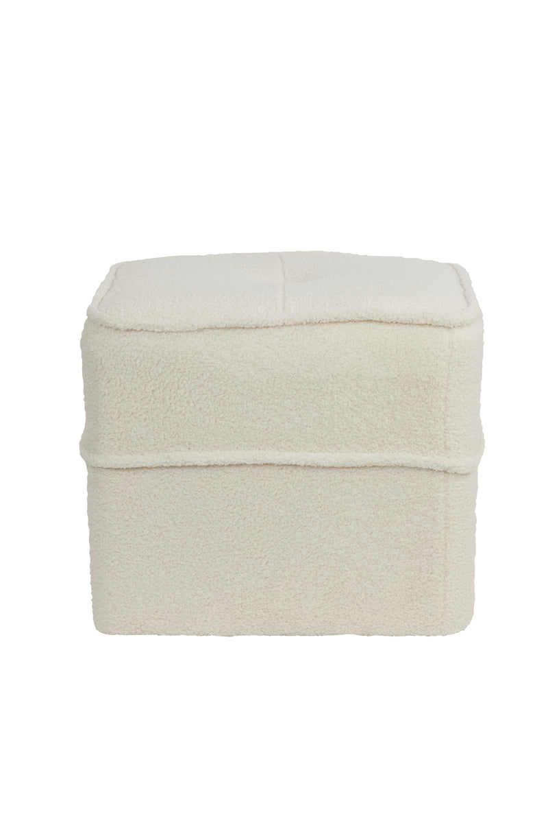 KIKI poef - teddy wit