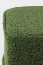 KIKI poef - teddy donker olijf groen