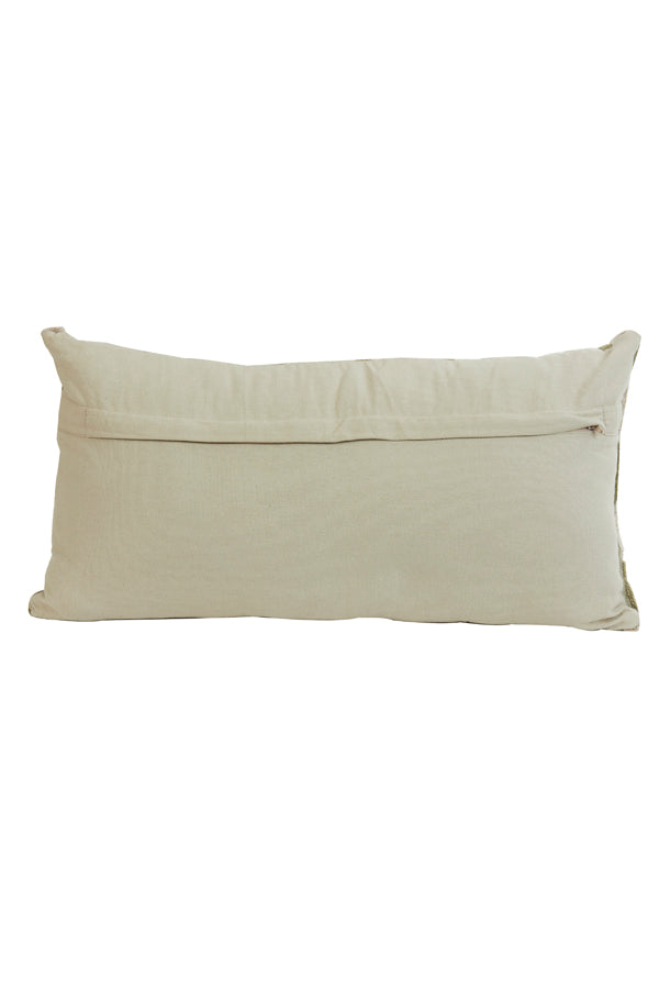 Cushion JEMBANA - sand + olive green