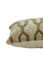 Cushion JEMBANA - sand + olive green