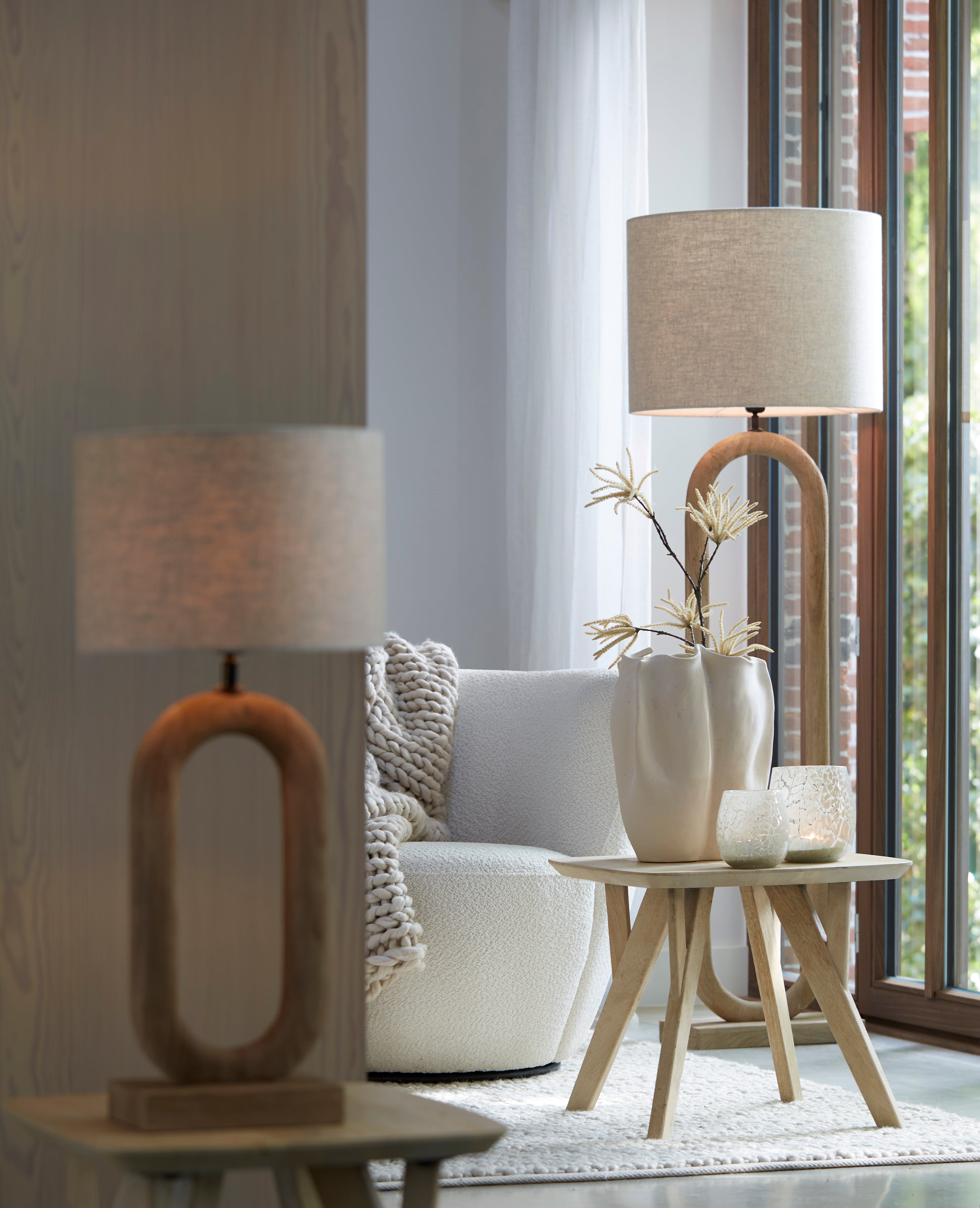 Vloerlamp Hout Naturel