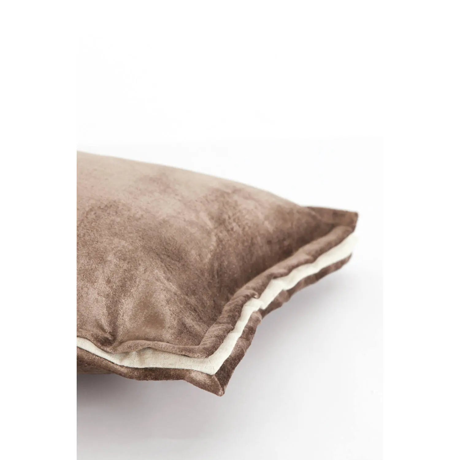 Kussen BAXLEY - velvet grijs + linnen naturel