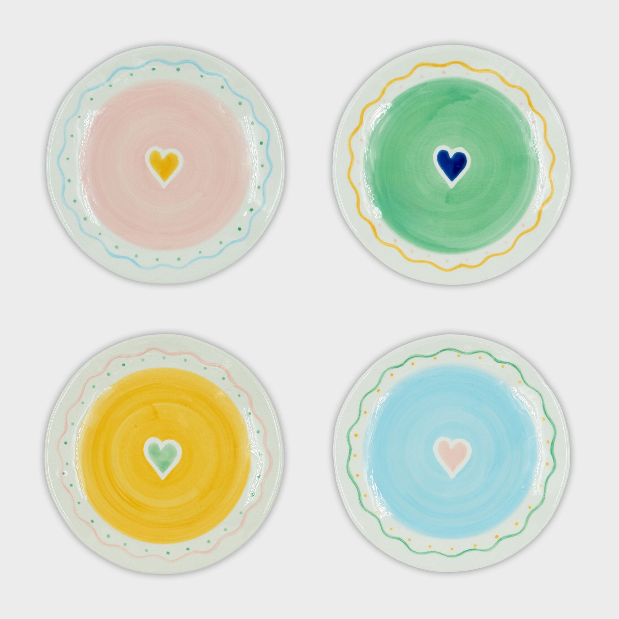 Borden Swirly Hearts - Set van 4