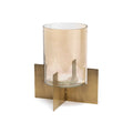 Hoge Hurricane X kaarshouder van glas en metaal, handgemaakt, elegant en robuust, voor sfeervolle en tijdloze verlichting.
